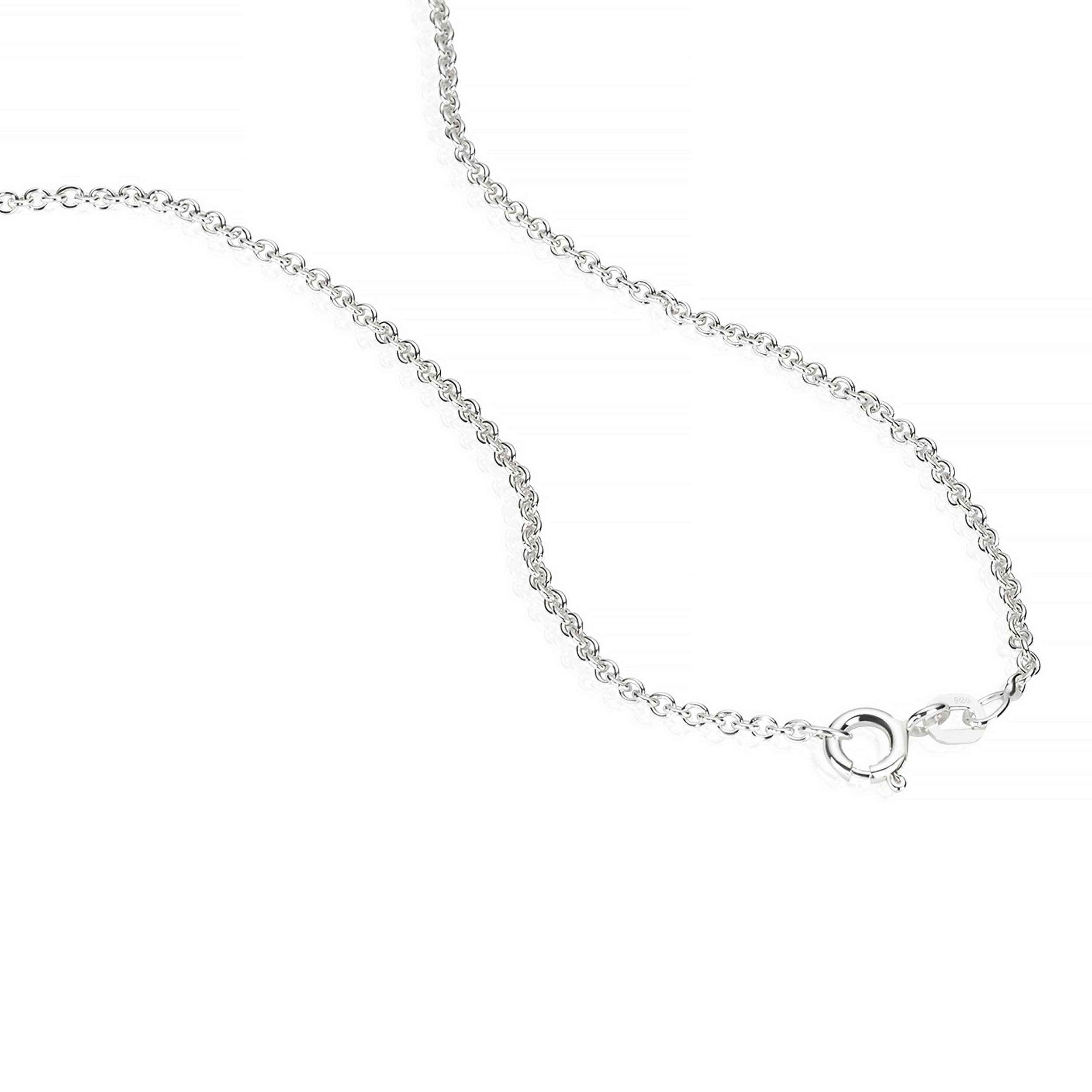 NKlaus Cadena redonda de malla forzada de plata de ley 925, collar macizo de 2,00 mm de ancho