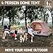 Happy Travel Camping Tent, 4 Person Dome Tents for Camping with Rainfly, Waterproof Clip Easy Setup Portable Family Tent with Mesh Windows, 20% More Headroom Backpacking Tents for Camping & Hiking