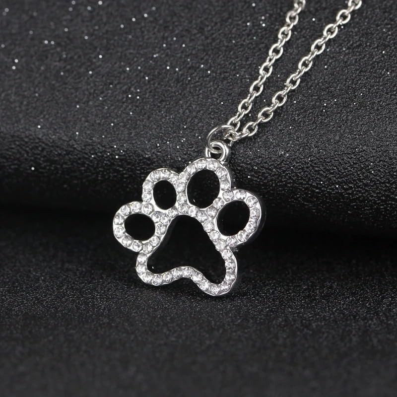 Chat d'empreinte collier de patte en argent pour un style quotidien