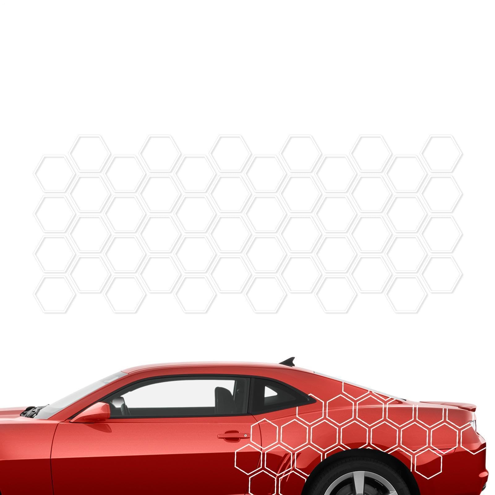 Autocollant habillage complet voiture motif hexagone thermoformable et résistant aux UV