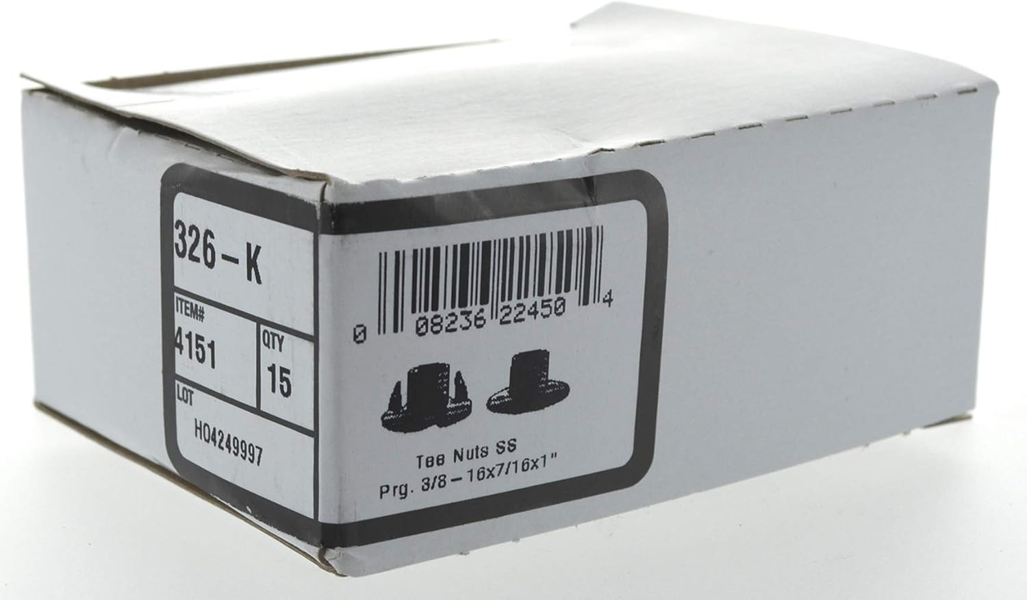 Hillman Stainless Long Prong Tee Nuts 3/8"-16 x 7/16" x 3/4" 15 Pack, 4151