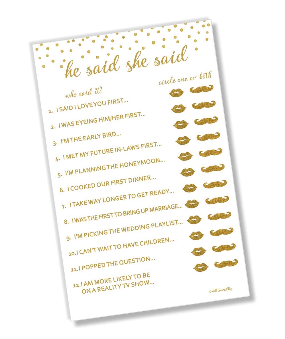 He Said She Said Bridal Shower Game - Gold Confetti (50-Sheets) (Large  Sheet Size) : Buy Online at Best Price in KSA - Souq is now Amazon.sa:  Everything Else