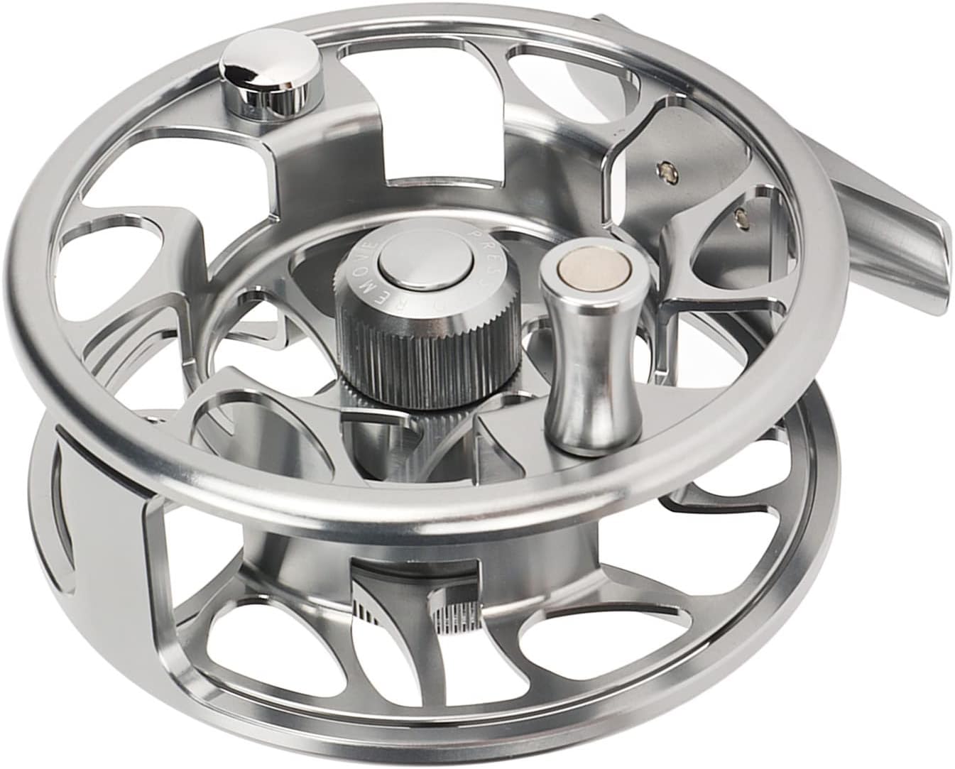 Fly Fishing Reel Aluminum Alloy CNC Machined Fly Fishing Reel 1:1 Speed Ratio for Freshwater Saltwater, Prevesselok1q42x9ge