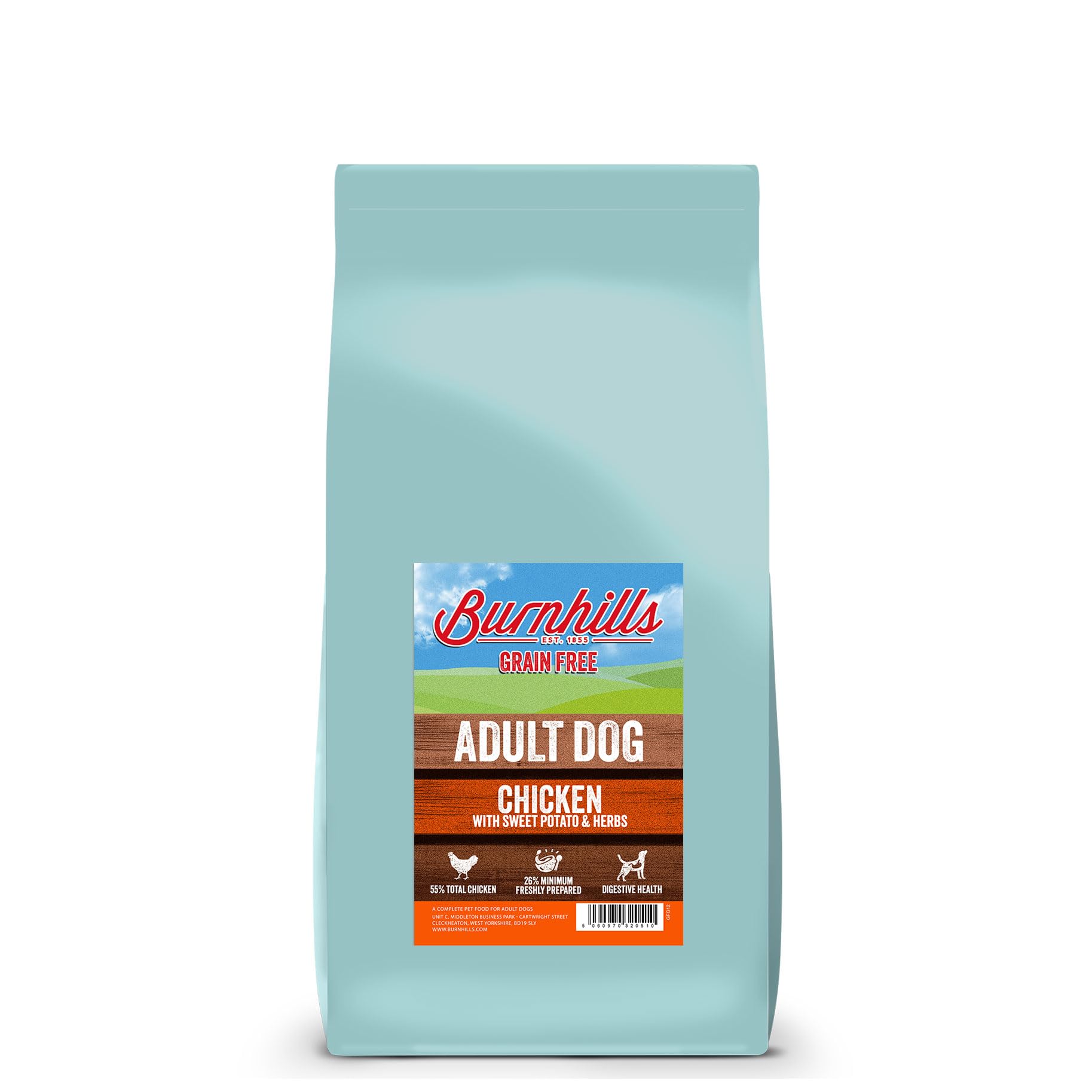 Burnhills Grain Free Chicken, Sweet Potato & Herbs Adult Dog Food 6Kg