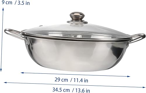 Miniatura 2 de Cabilock Juego de utensilios de cocina de doble cara de acero inoxidable con tapa de olla caliente, 11.8 in