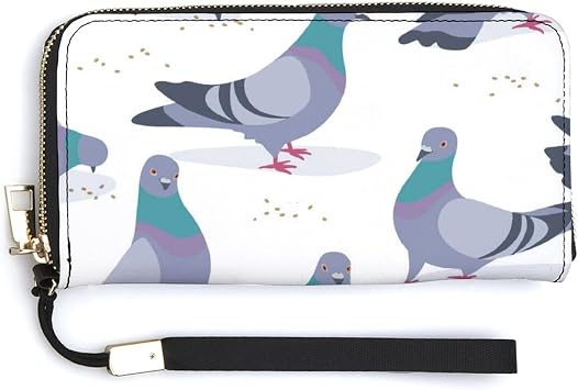 Amazon.com: Carteras de viaje de cuero Bluish Pigeons con cremallera larga  para mujer, Estilo, 20.0*10.5cm : Ropa, Zapatos y Joyería