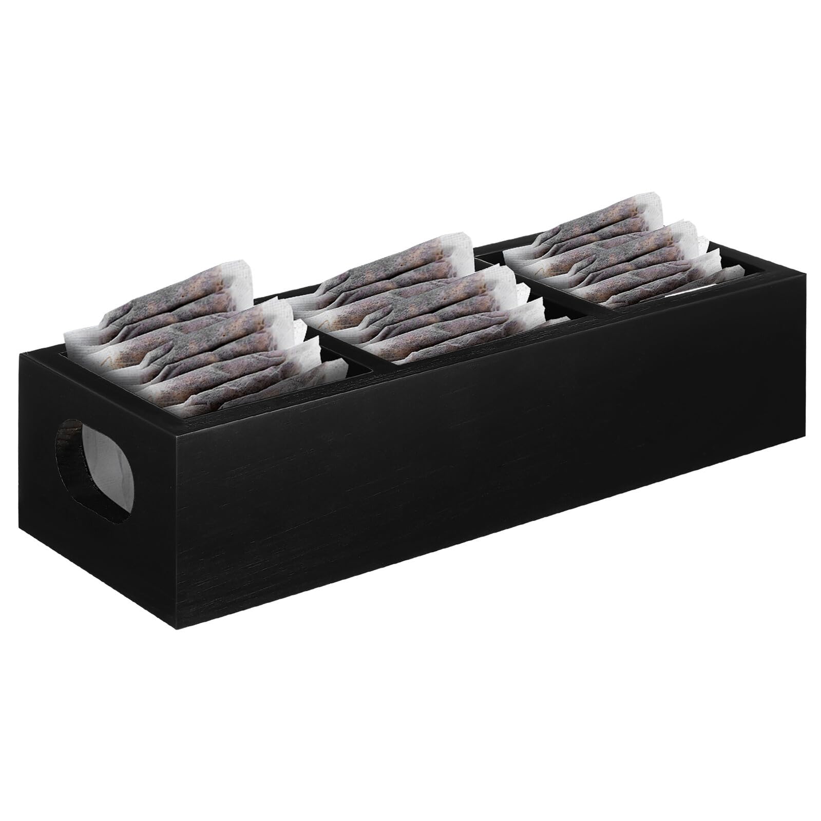 Organisateur de sachets de thé pour comptoir et cuisine en bois naturel compact