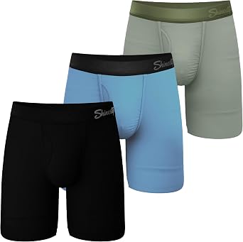 Shinesty Ball Hammock Long Leg Boxer Briefs Mens Pouch Underwear, 3 Pack