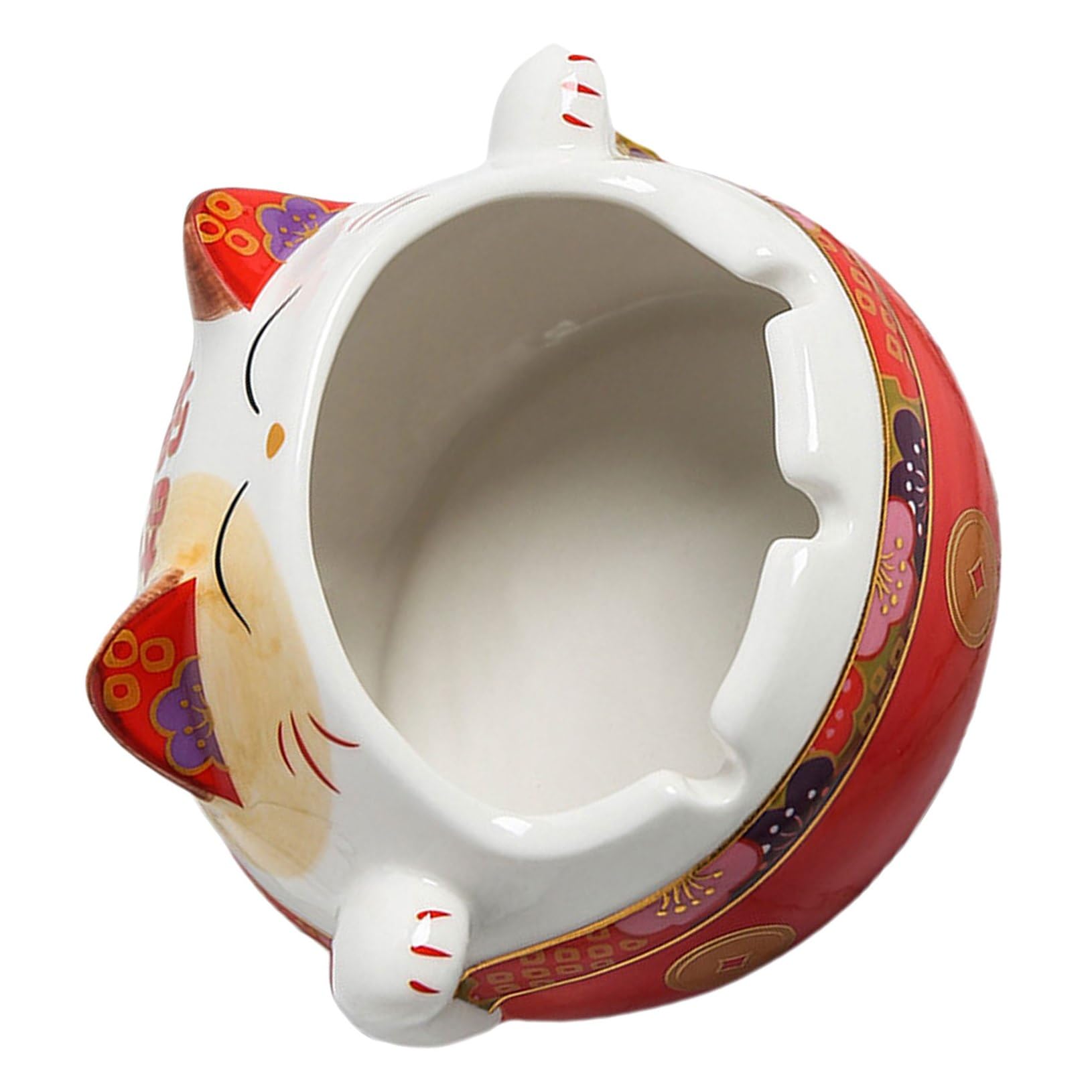 Cendrier créatif chat rouge céramique Levemolo, idée cadeau décoration Noël