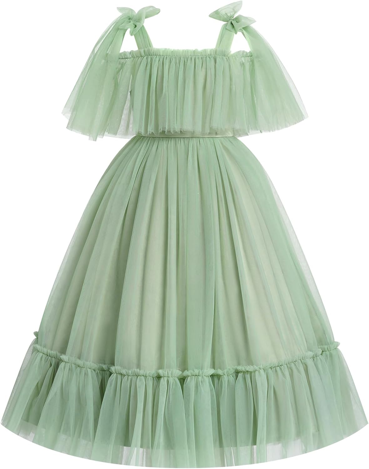 IBAKOM Flower Girl Off Shoulder Formal Wedding Dress Teen Homecoming Cocktail Graduation Ball Gown Tween Junior Easter Dress