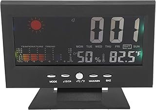 Digital Thermometer,Multifunction Digital Thermometer,Hygrometer Desk Clock Calendar Temperature Humidity Meter,Color LCD Display Screen with Backlight.