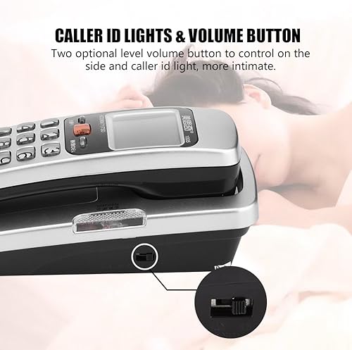 Vista 11 de Hakeeta Moda/DTMF Teléfono fijo con cable estándar con identificación de llamadas, función de devolución de llamada de soporte y función de Rojo