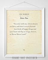 Vista 9 de Lone Star Art Peter Pan - So Come With Me Where Dreams Are Born - J.M. Barrie - 11x14 Unframed Typography Book Page Print - Great Neverland Gift &