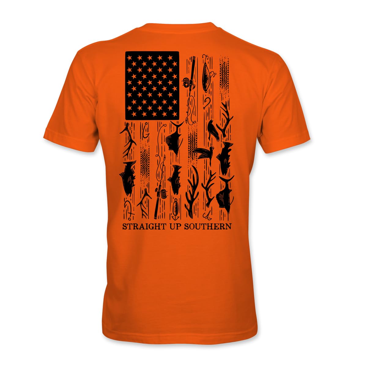Straight Up Tシャツ(XXL) STRAIGHT UP - SOUTHERN - Mens Hunting American Flag Short