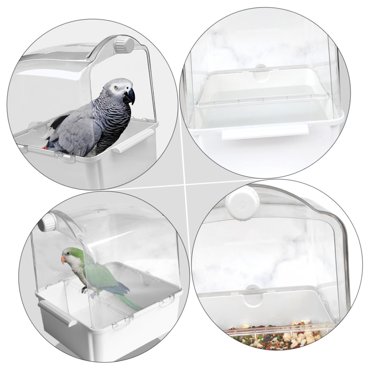 ERINGOGO Papageienbadewanne Hängend Vogelbadewanne Sittich-duschbecken Wellensittichbadewanne Vogelbedarf Wasserinjektor Reinigbar