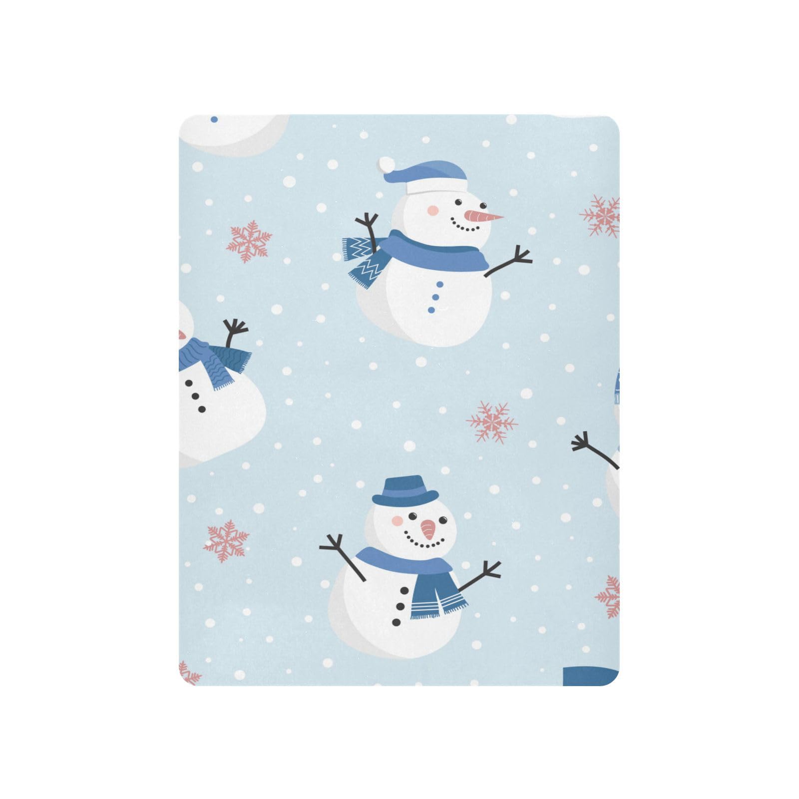 Moudou Christmas Snowman Playard Sheet for Boy Girls, Soft Breathable Fitted Toddler Sheet for Standard Playard Bed Mattress, 39 x 27 x 5 Inch
