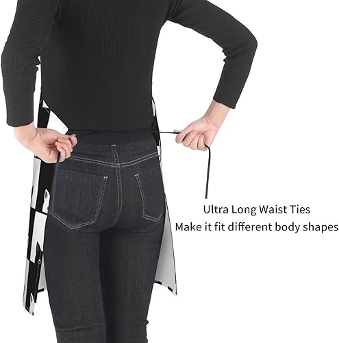 Miniatura 3 de Lindas patas de perro y huesos Delantal impermeable Delantal de cocina de pata de animal Delantal de cocina Delantal ajustable unisex, 11 Gato