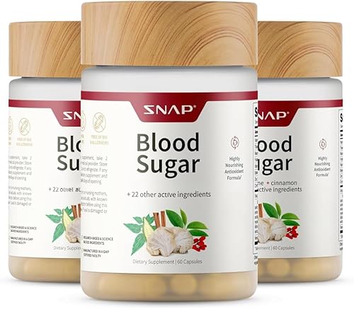 Vista 10 de Snap Supplements Mezcla de azúcar en sangre, CoQ10, canela, ácido alfa lipoico y gimnasia, sin azúcar, 60 cápsulas, paquete de 2