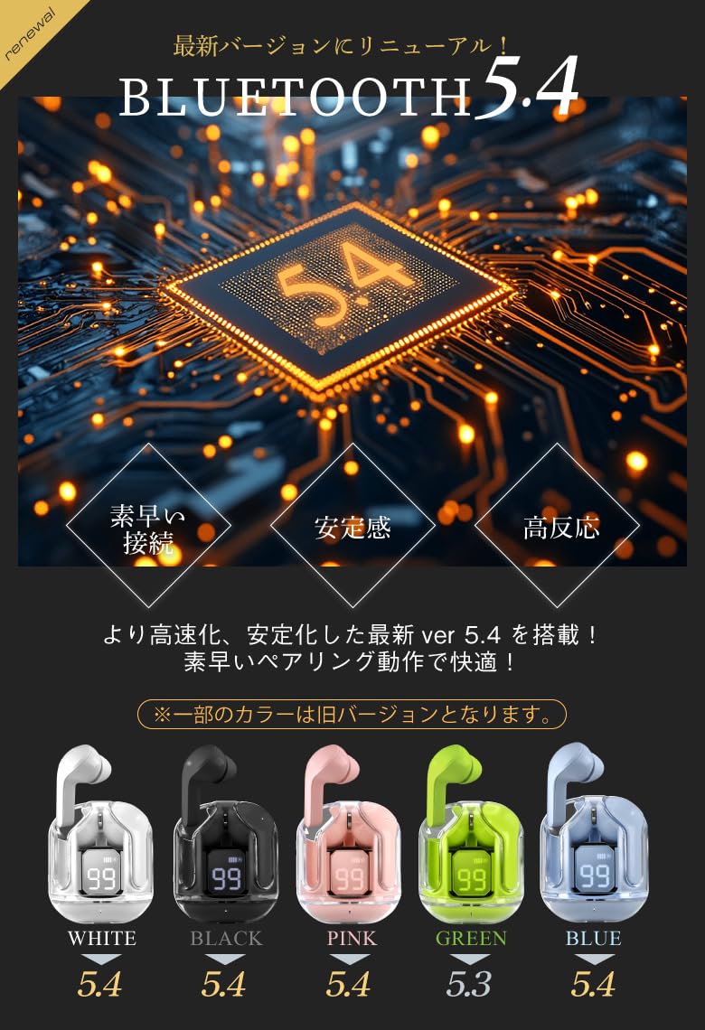 Amazon.co.jp: Bluetooth5.4 イヤホン ワイヤレスイヤホン