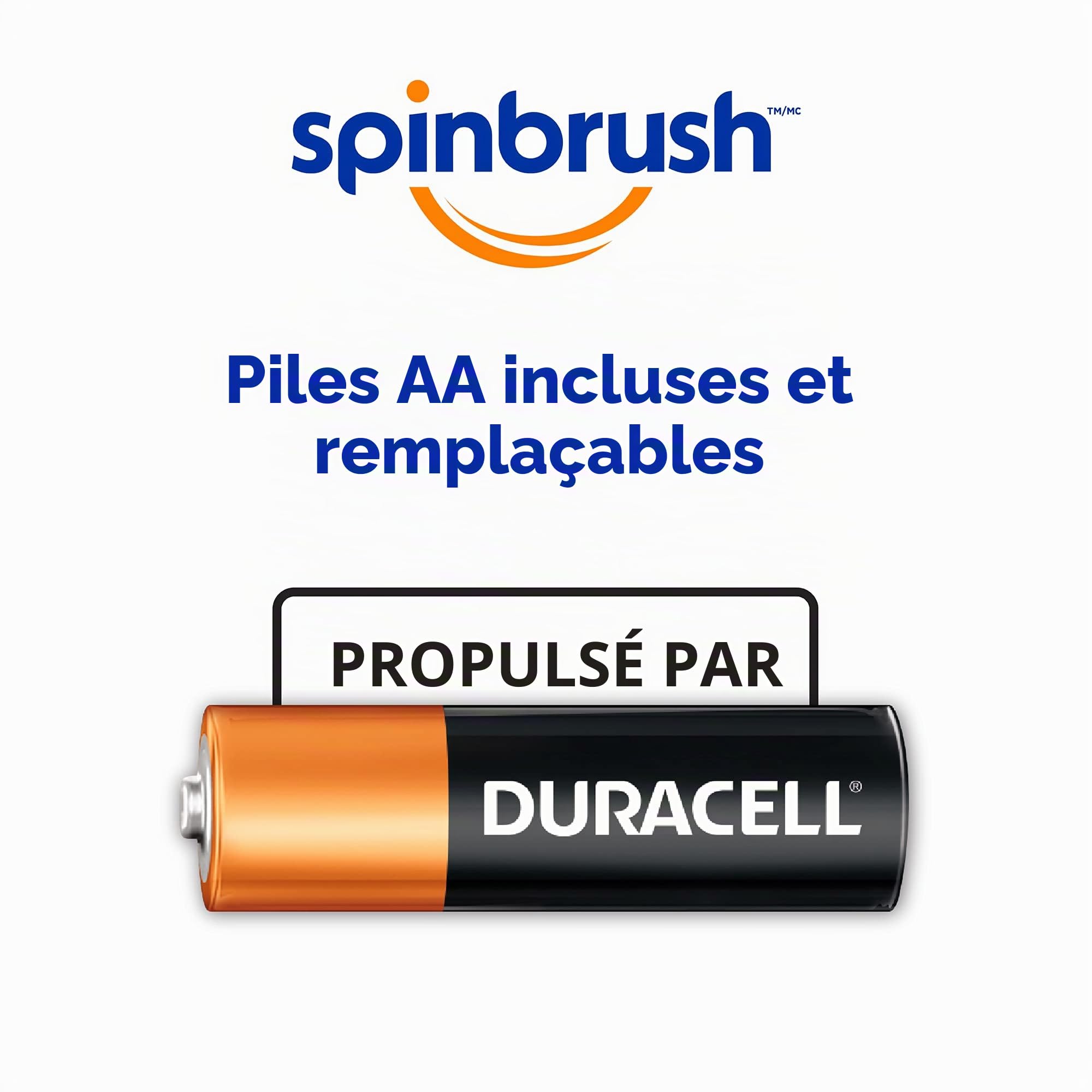 Spinbrush Pro+ Deep Clean Lot économique de brosses à dents à batterie pour adultes, 2 brosses et 4 têtes de rechange