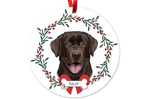 Personalized Chocolate Lab Christmas Ornament: A Tail-Wagging Addition to Your Festive Decor
