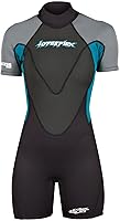 Vista 1 de HYPERFLEX Traje de neopreno corto de 0.098 in para hombre y mujer, surf, deportes acuáticos, buceo, esnórquel, cómodo, flexible, ajuste anatómico