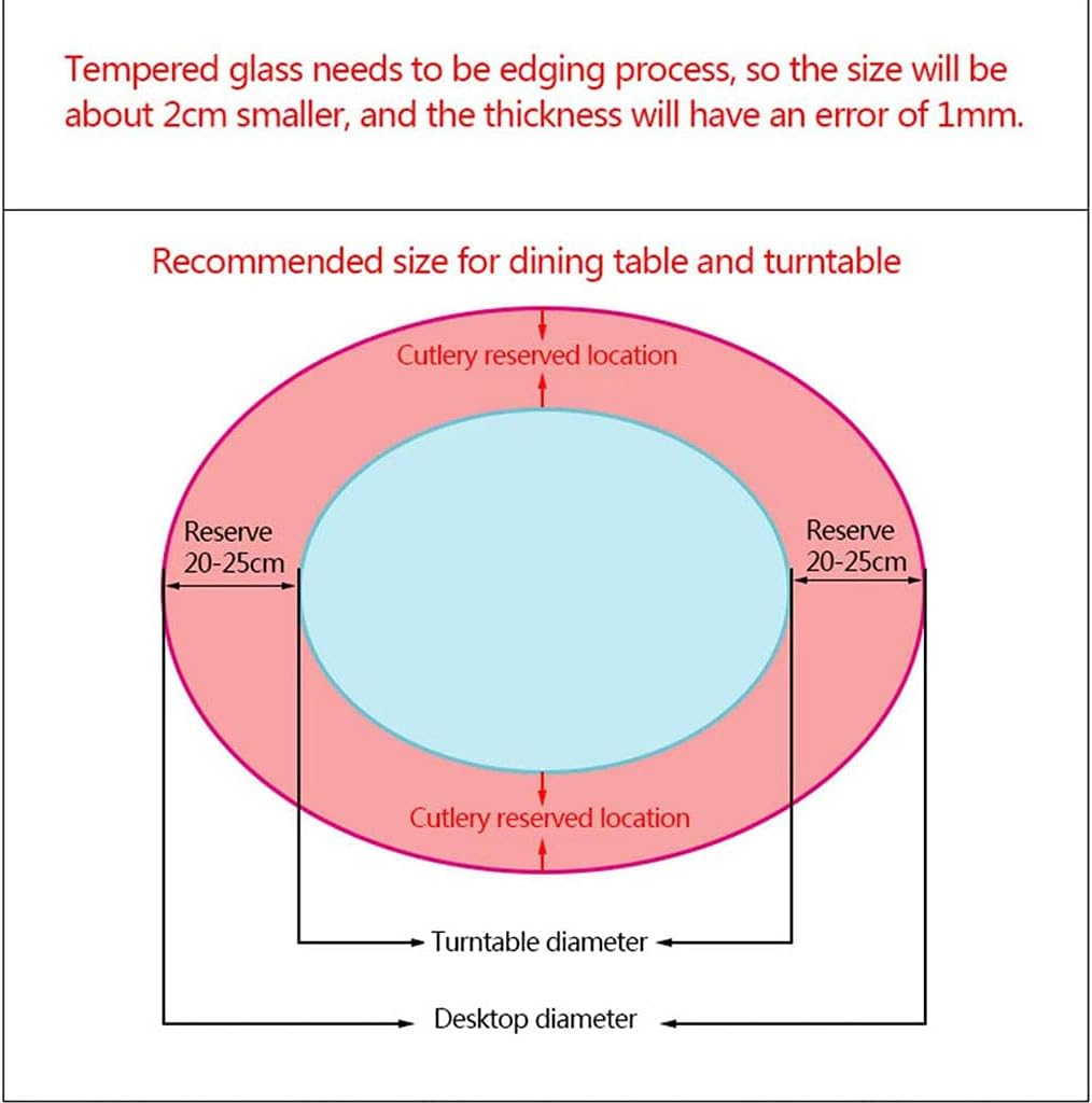 80 cm (30 Inch) Tempered Glass Lazy Susan Turntable Round Table Top Rotating Serving Tray for Dining Table - Large Transparent Serving Plate for Family Hotel Kitchen Restaurant