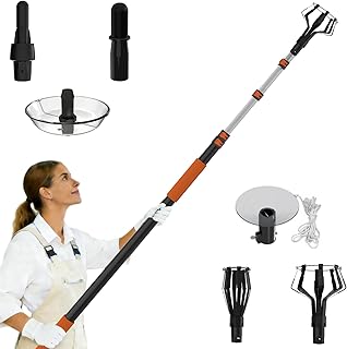 SISUPASSIE Light Bulb Changer for High Ceilings 26FT Reach, Light Bulb Changer 5-20FT with Basket, Suction Cup and Disc for Recessed Lights High Ceiling