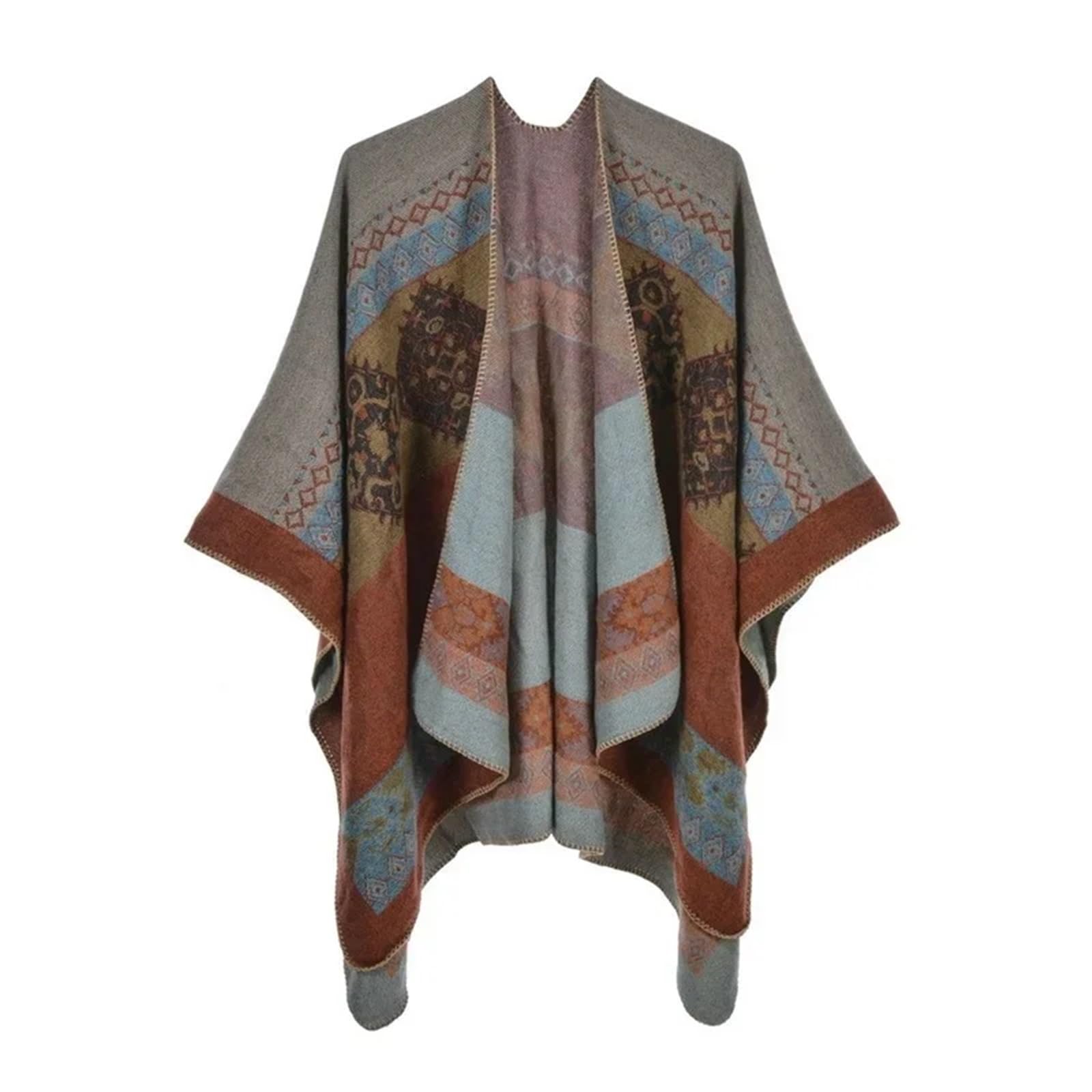 Poncho e Mantelle Invernali alla Moda, Sciarpe in Imitazione Cashmere da Donna, Scialli Caldi, Poncho per Felpa