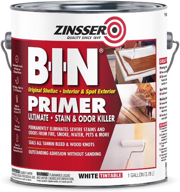 Zinsser 4-Pack of 1 gal 320991 White B-I-N Shellac-Base Interior/Exterior Primer