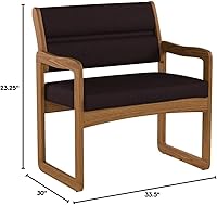 Vista 30 de Wooden Mallet Valley Bariatric Guest, Silla base de trineo, roble mediano