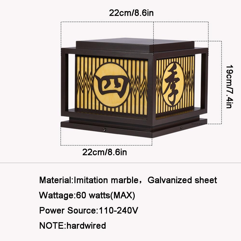 E27 Waterproof Floor Lamps Modern Yard Fence Column Lamp Outdoor Patio Pillar Light Fixture with Pillar Mount Base, for Garden, Pole,