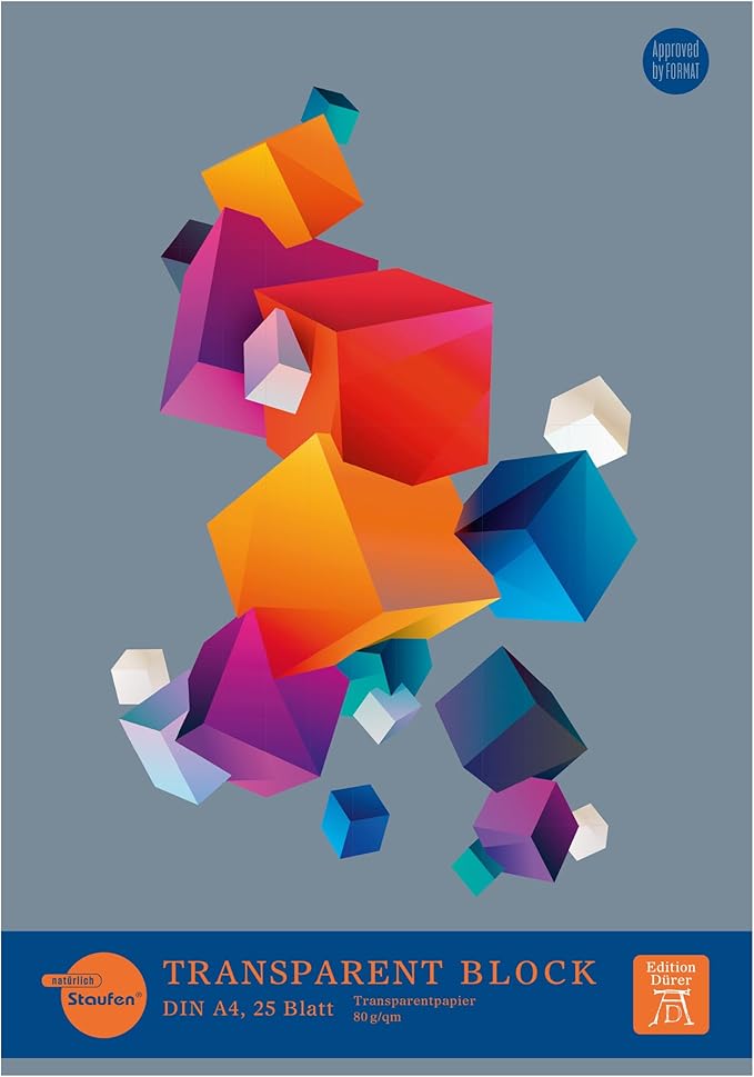 Staufen Edition Dürer Transparentblock – DIN A4, 25 Blatt, 80g/m² Transparentpapier, 1 Stück Staufen Edition Dürer Transparentblock – DIN A4, 25 Blatt, 80g/m² Transparentpapier, 1 Stück