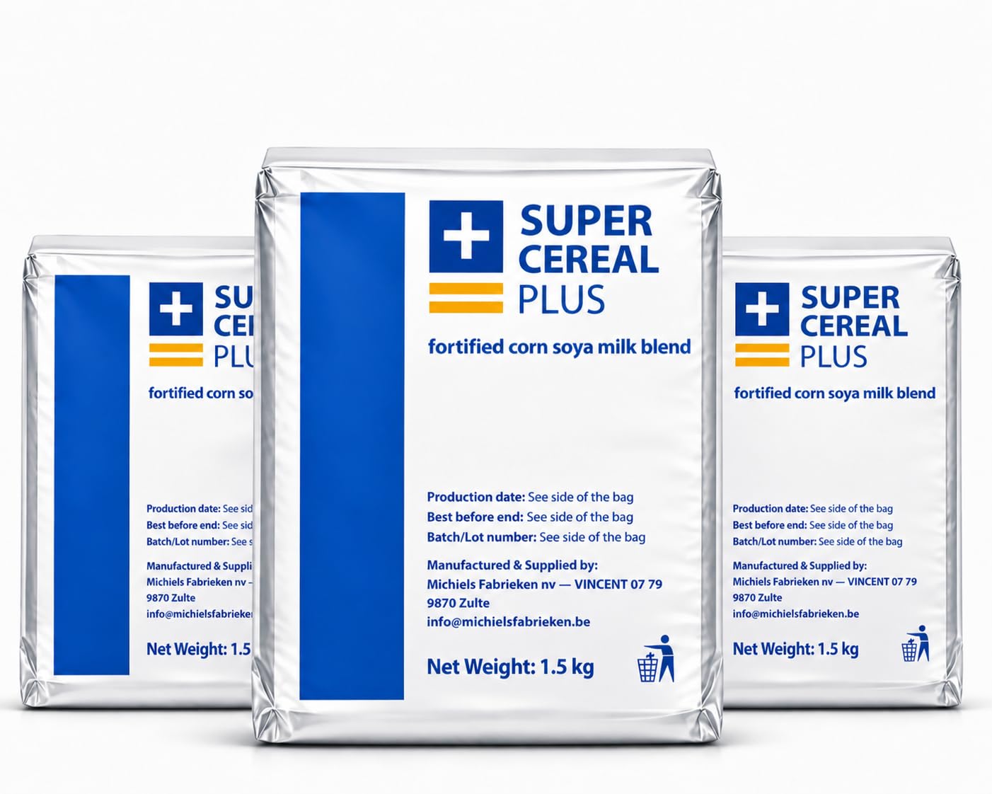 Super Cereal Plus, Fortified Corn Soya Milk Blend, Nutritional Food Supplement, 1.5 kg (3 Pack)
