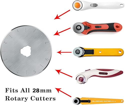 Miniatura 16 de HEADLEY TOOLS Cuchillas rotativas de 1.77 pulgadas (1.772 in), paquete de 10 unidades para Olfa, Fiskars, hoja giratoria de repuesto