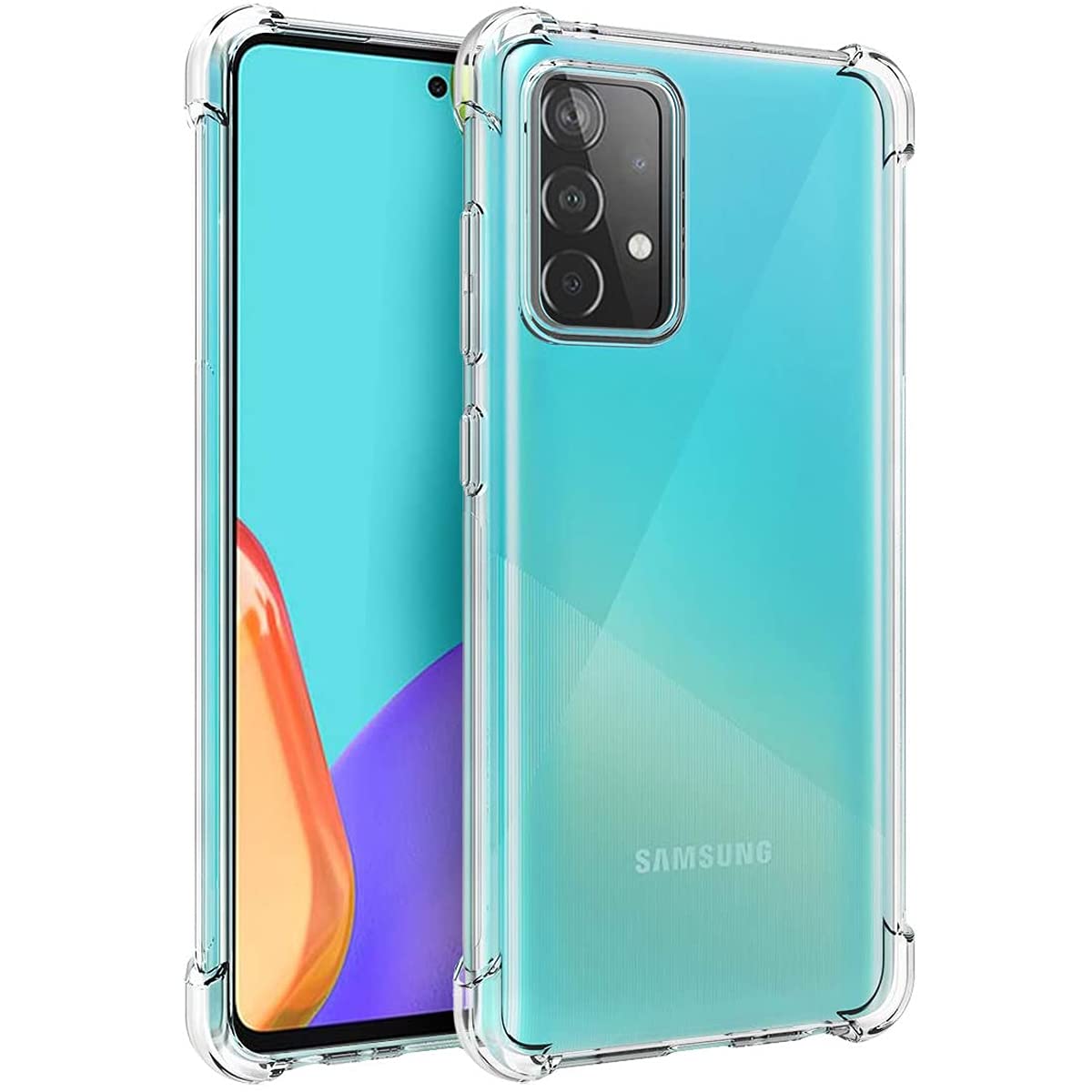 FJCasesShockproof Clear Soft Flexible Case Cover with Bumper Corners for Samsung Galaxy A52 5G