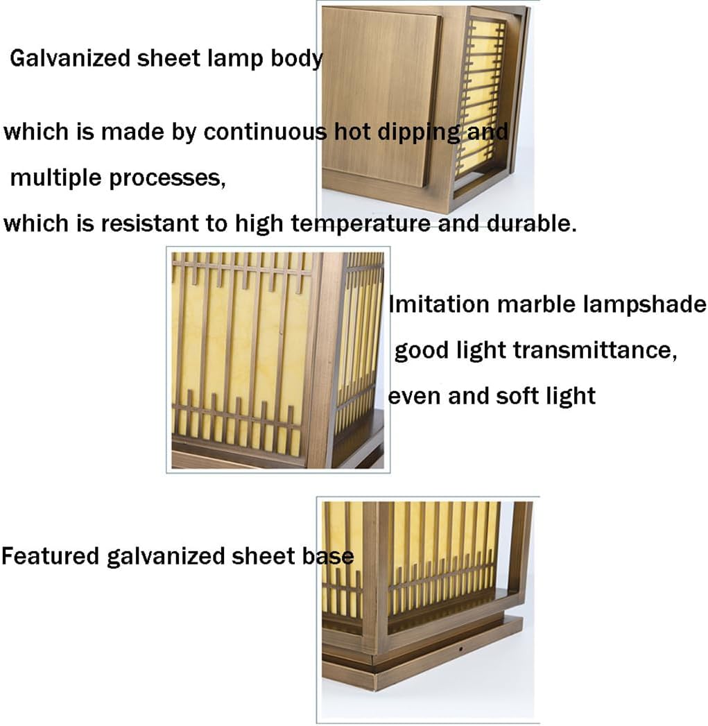 Outdoor Square Landscape Light Modern Pathway Pillar Light Simple Fence Deck Bollard Column Lamp IP65 Waterproof, Villa Walkways,Garden Park Post Pedestal Lamp