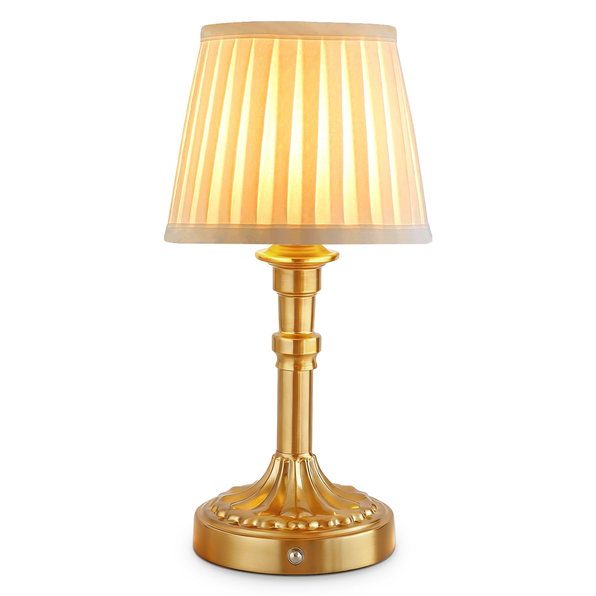 Mr.White Rechargeable Cordless Table Lamp with Fabric Shade, 5200mAh Battery Operated LED Table Light, for Restaurant Kitchen Patio Dinner Dining (Bronze)