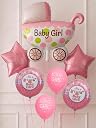 AMFIN (Pack of 7) Baby Shower Decoration Items Baby Arrival Decoration Girl Welcome Foil Balloon Maternity Shoot Props Accessories (Pink) gallery image