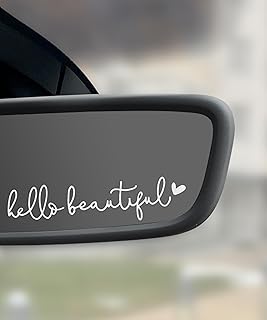 SCUARI 3PCS Car Stickers,Car Decals,Decals for Vehicles,Car Accessories Rear View Mirror Sticker,Car Decoration,Hello Beau...