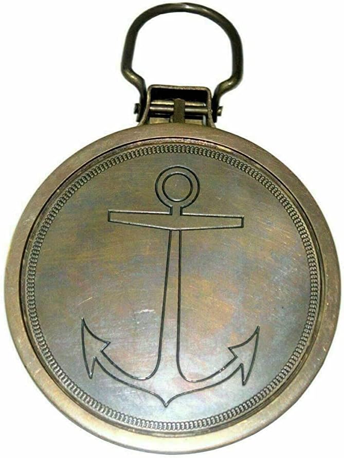 Nautical Round Compass Brass Vintage Antique Pocket Style Gift Solid Maritime Compass, Camping Travelling Equipment Marine Working