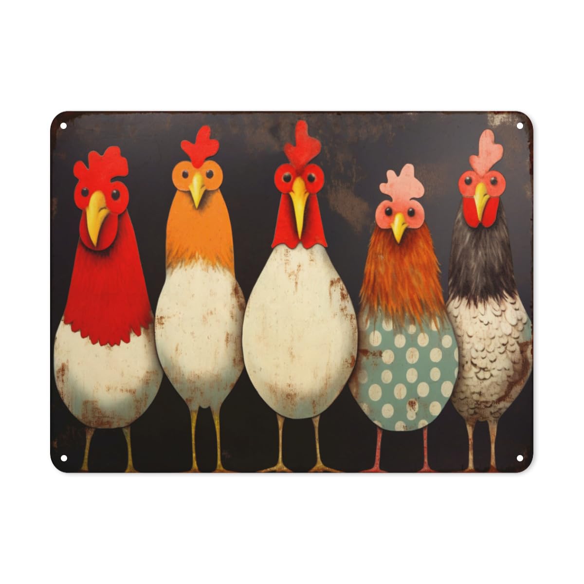 peiyeety Chicken Signs for Coop Funny Tin Signs I Love Chickens Metal Signs Vintage Farm Decor Signs for Home Outdoor Yard Decor 8"x12"