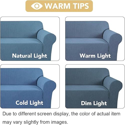 Miniatura 150 de H.VERSAILTEX Fundas elásticas para sofá de 1 pieza, fundas para sofás y sofás de 3 plazas, con tela de jacquard gruesa a cuadros con parte inferior