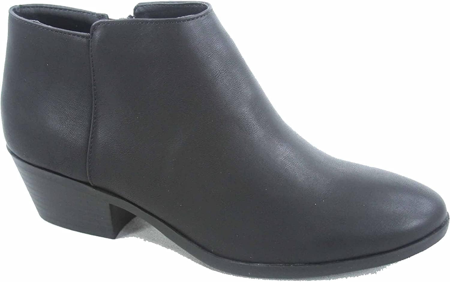 Soda Women's Mug Round Toe Faux Suede Stacked Heel Western Ankle Bootie