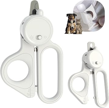 Professional Dog and Cat Nail Clippers with Lights to Illuminate Nails or Blood Lines for Safe Trimming,Sharp Stainless Steel Pet Nail Trimmers with Safety Guard to Avoid Overcutting for Small Animals