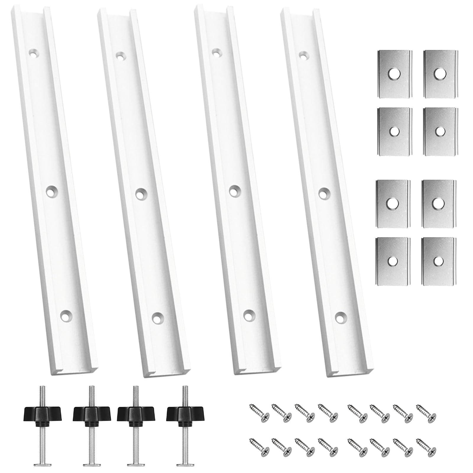 4 Profili Alluminio T-Track 400 Mm - Guide Per Sega Da Banco, Con Dadi Scorrevoli - Foto 7