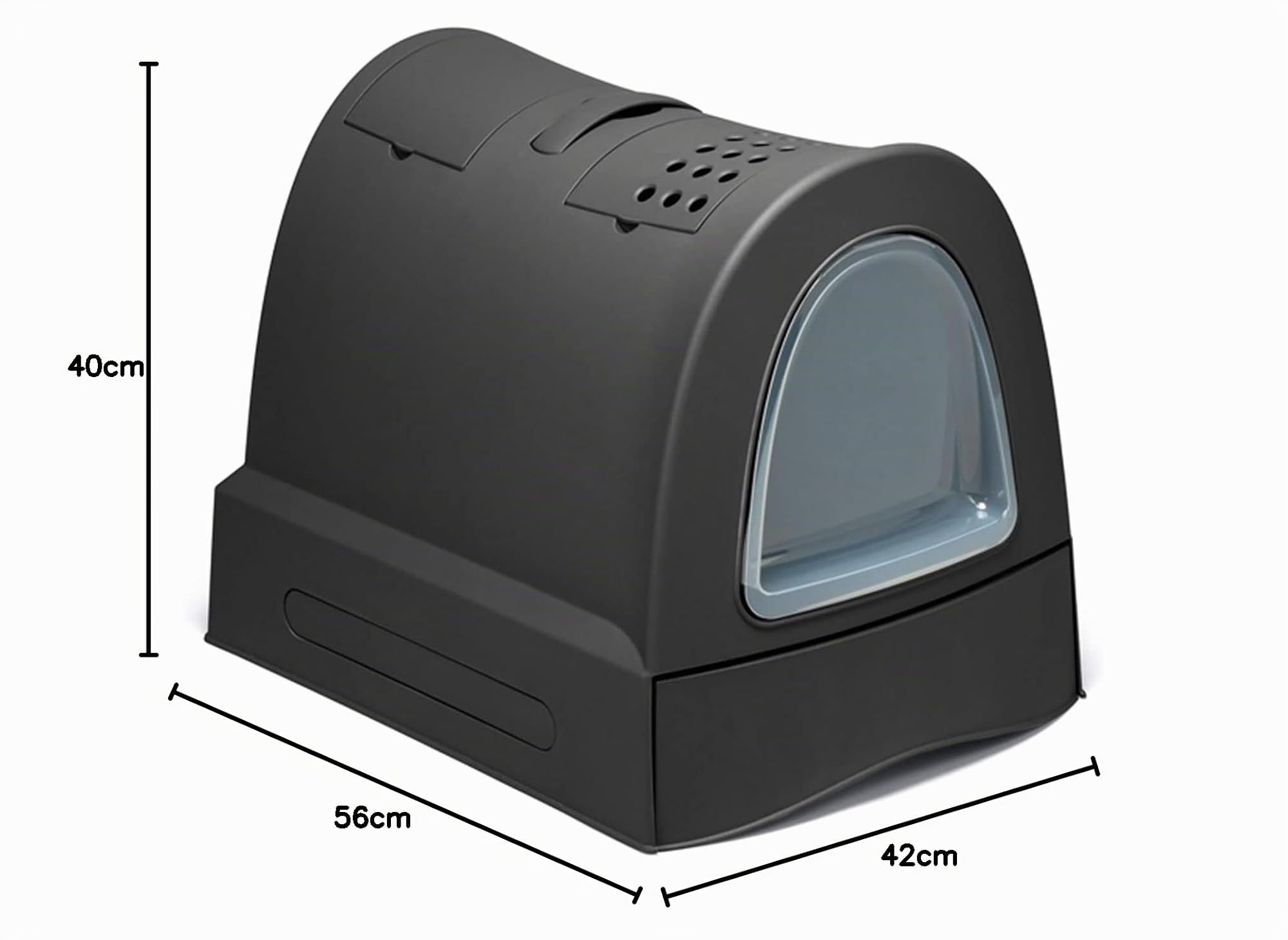 iMac Zuma - Met schuiflade - Zwart - Kattenbak - 56 x 40 x 42,5 cm
