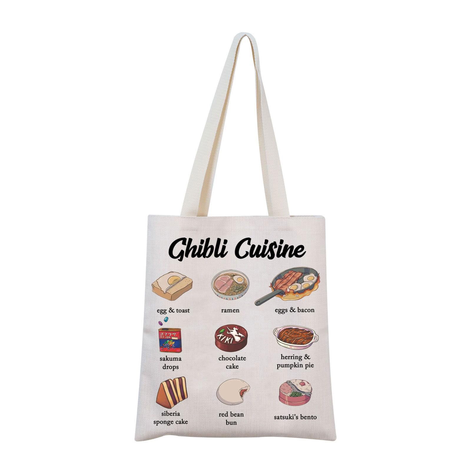 SG Anime Movie Inspired Gift SG Food Tote Bag SG Foods Lover Gift SG Anime Movie Merchandise (Ghi Tote)