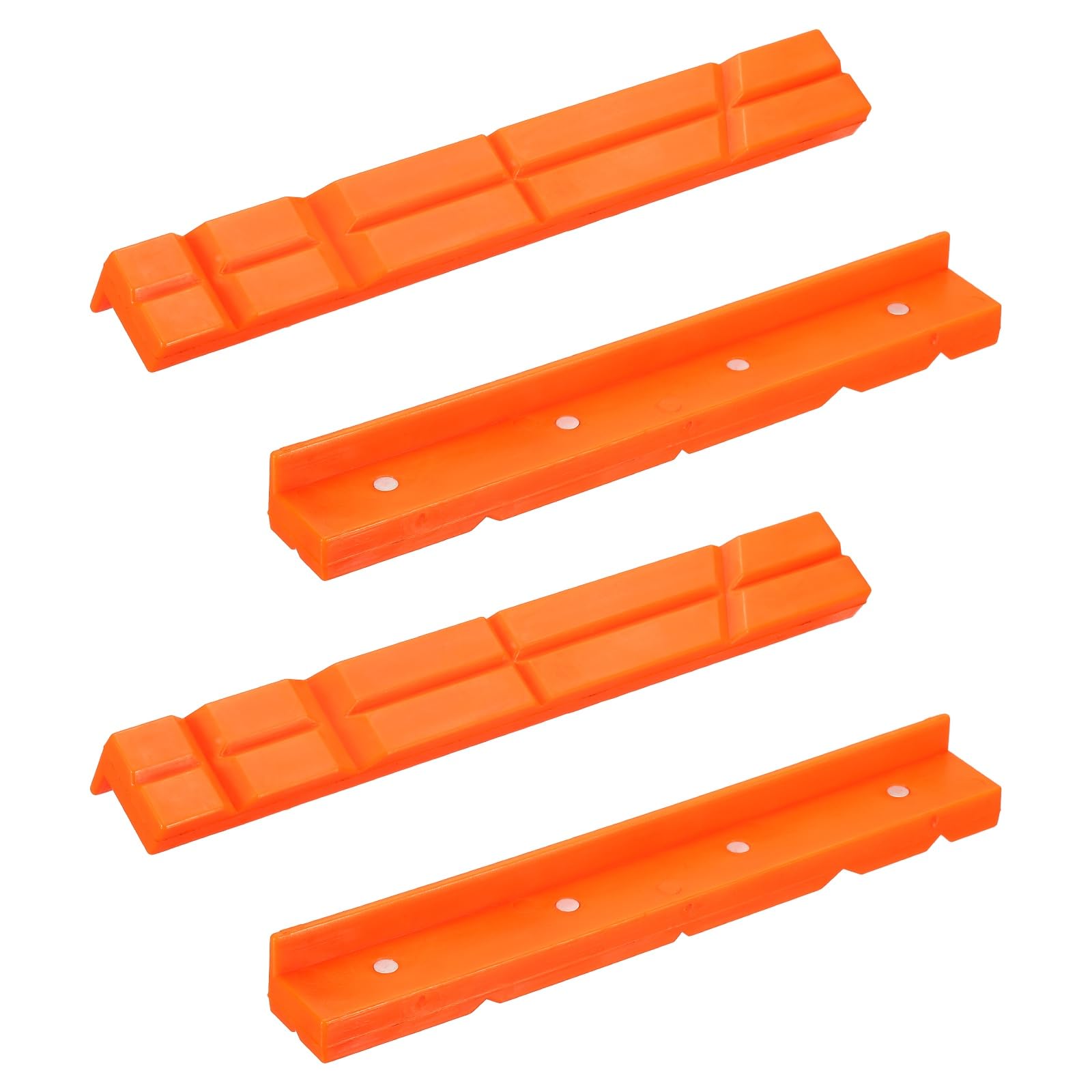 sourcing map 2 Set Vise Jaw Pads 8" Rubber V-Shape Magnetic Vise Soft Jaws Standard Anti-Scratches Vice Covers Tools for DIY Making Woodworking Clamping Plumbing, Orange