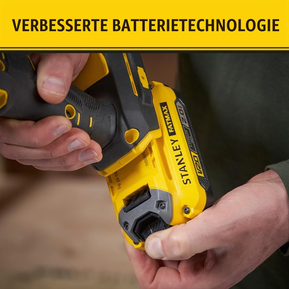 STANLEY FATMAX 18V V20 Akku-Bandfeile (Power-Feile mit variabler Drehzahl, ideal zum Feilen, Entrosten, Entgraten und Schleifen, Lieferung ohne Akku und Ladegerät) SFMCE210B-XJ